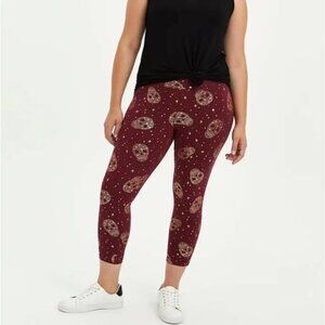 Women’s torrid 3 Red Gold Skull Premium Crop Legging 3XL XXXL 22 24
